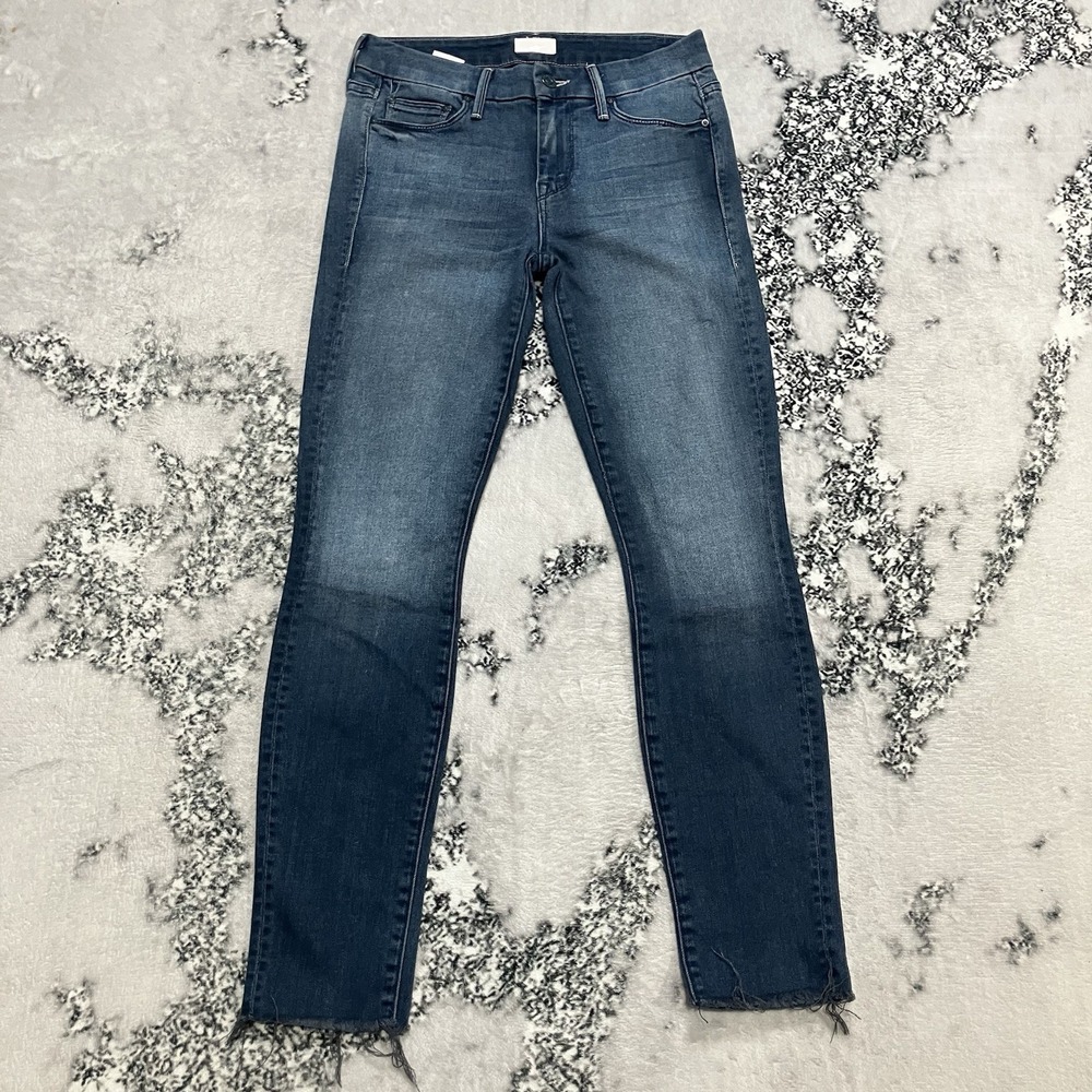 MOTHER Looker Ankle‎ Fray Jeans Repeating Love Wash Size 25 Made in USA
